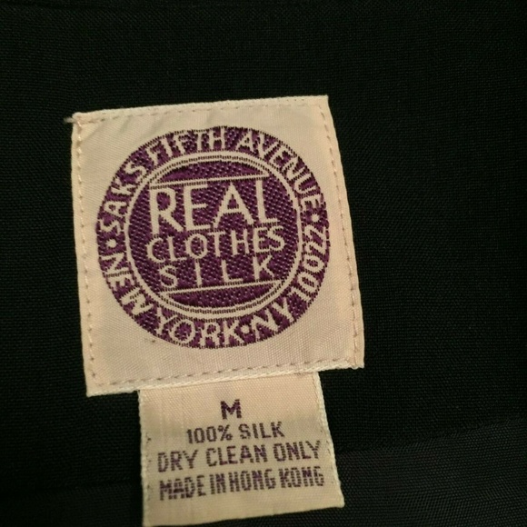 Vintage Saks Real Clothes Silk Blue Blazer - M - Picture 4 of 4